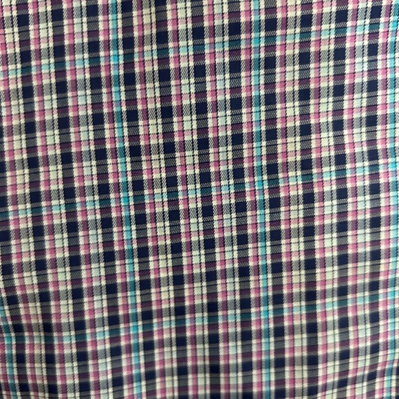 Peter Millar Shirt Men’s Large Blue Pink Plaid Crown Ease Button Down - Picture 3 of 4